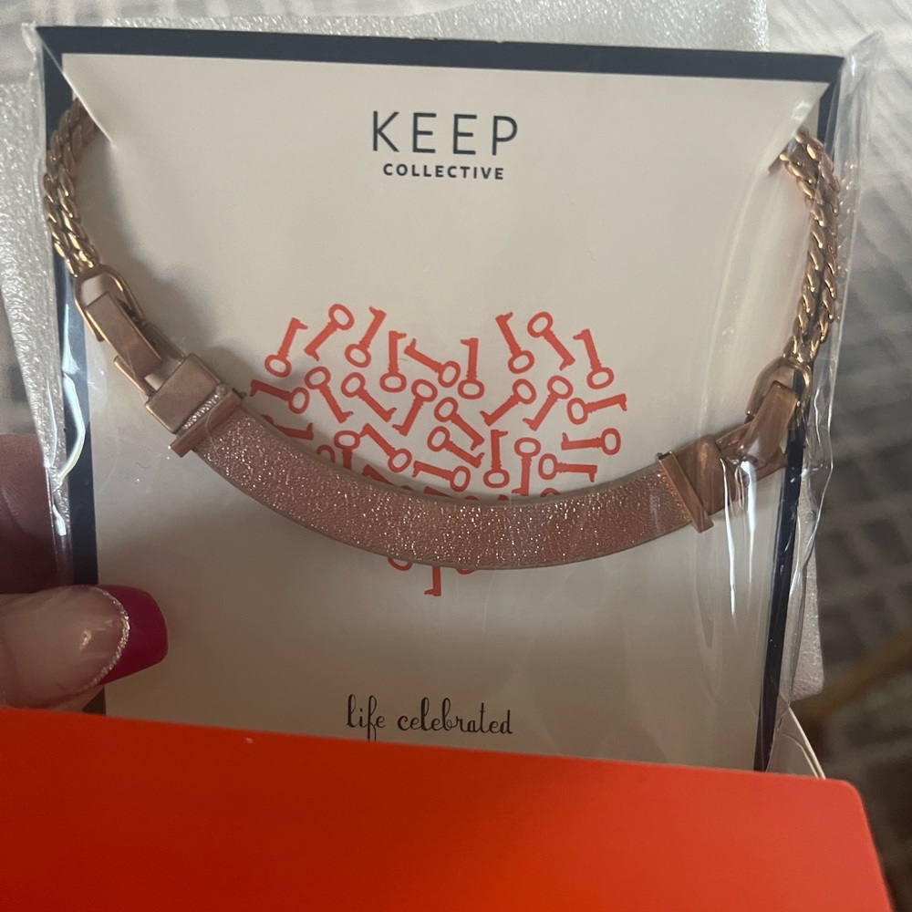 Keep Collective Chain & Leather Necklace NWT in packaging